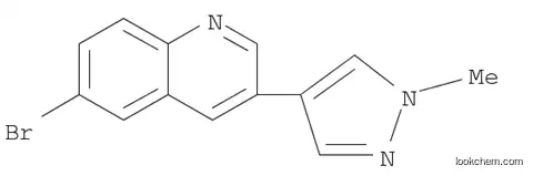 Molecular Structure of 1184914-71-3 (6-broMo-3-(1-Methyl-1H-pyrazol-4-yl)quinoline)